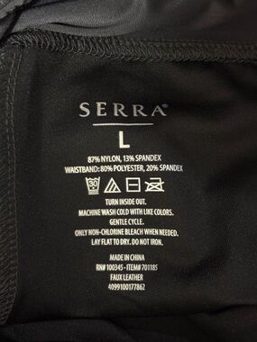 Serra Black Faux Leather Leggings Large Never Worn